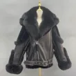 Men's Popular Motorcycle Style Fur Coat With Detachable Collar