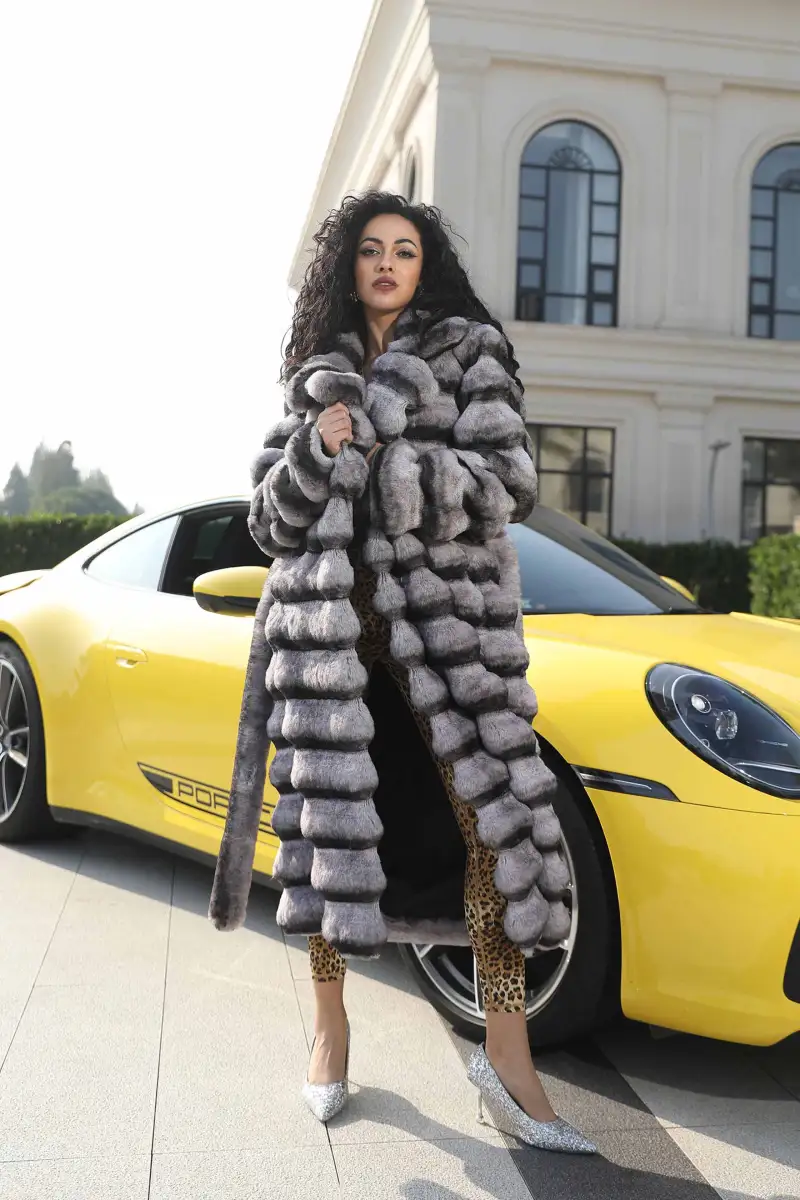 Unique Design Fake Fur Jacket Lapel Layered Long Faux Fur Womens Coat-(27)