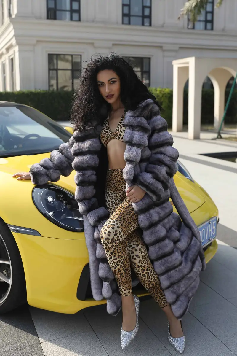 Unique Design Fake Fur Jacket Lapel Layered Long Faux Fur Womens Coat-(17)
