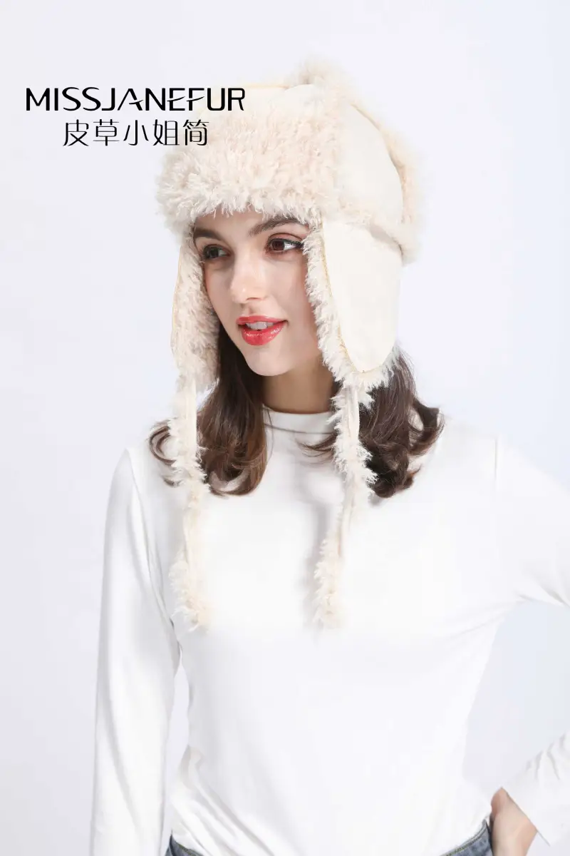 Missjanefur Faux Lamb Fur Skull Caps
