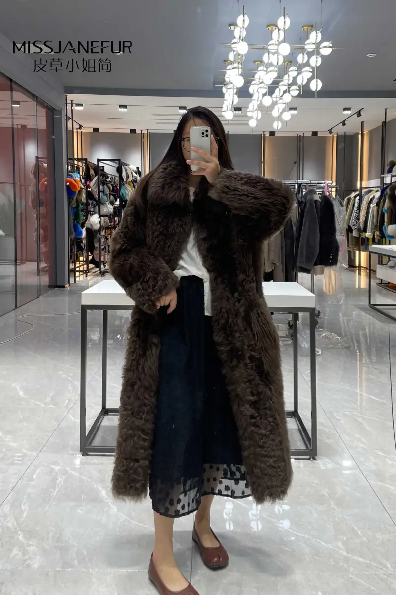 Missjanefur Brown Long Wool Coat Furs Being Clothing