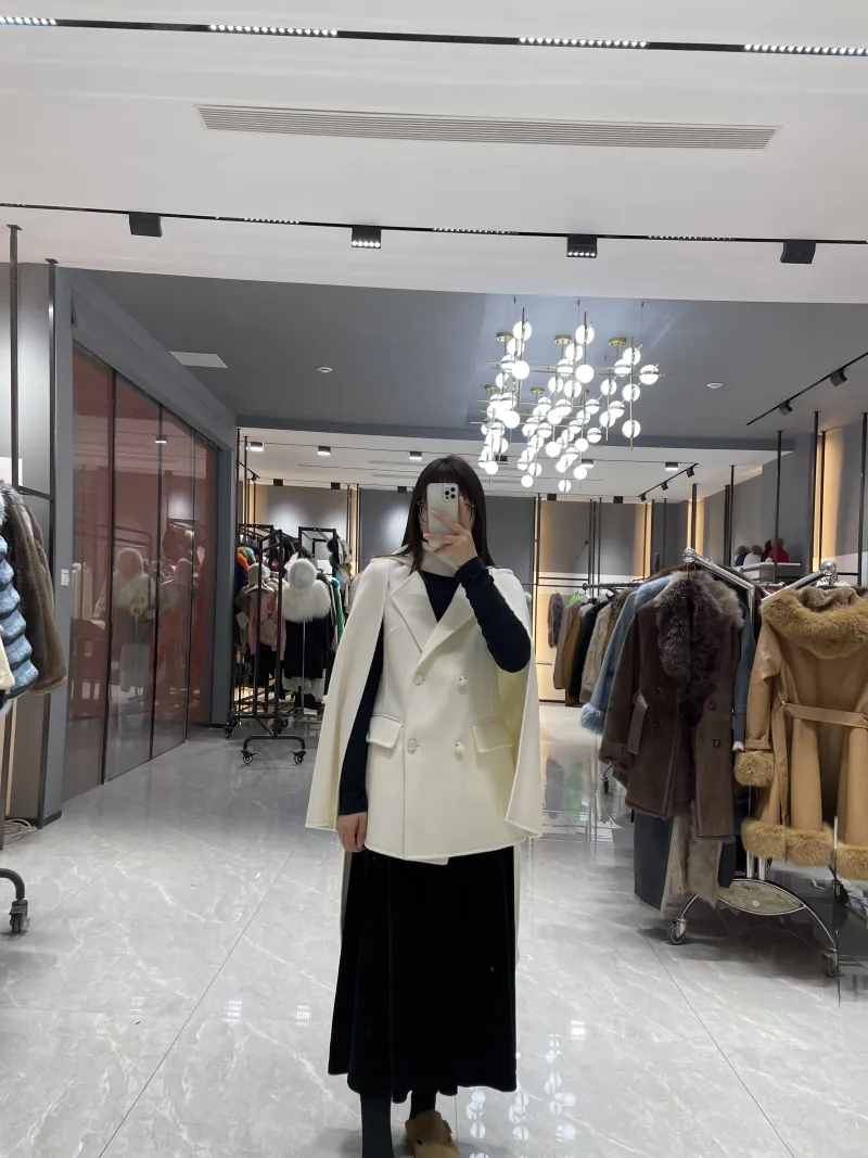 Collar decoration suit collar cashmere wool coat