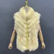 Luxury women's real fox fur double-sided collar detachable fashion vestColor:Yellow