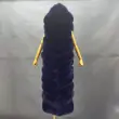 Winter long hooded fox vestColor:Dusty blue