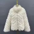Winter women wear fox fur on both sidesColor:White
