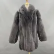 Men's fur jacket winter luxury full fur natural thick 100% real fox coatColor:Black