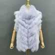 Luxury women's real fox fur double-sided collar detachable fashion vestColor:Purple