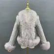 Girls Warm Fur Coat Outerwear Real Fox Fur Jacket Women Fur Coat WinterColor:Grey