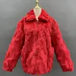 Natural fox fur men's lapel jacketColor:Red