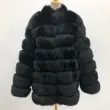 Real Fur Coats Genuine Long Fox Fur Collar Mens Winter CoatColor:Black