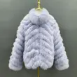 Winter women wear fox fur on both sidesColor:Purple