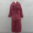 Unisex beach wool coat long coatColor:Kermesinus