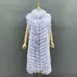 Women's fashionable long style real fox fur vest with two sidesColor:Purple