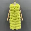 High quality warm sleeveless long women's vestColor:Yellow