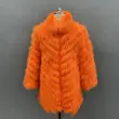 Women's long autumn and winter coat with fox fur on both sidesColor:Orange