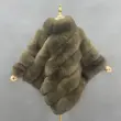 Real fox fur women's fashion shawlColor:Dark green
