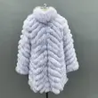 Women's long coat with fox fur in multiple colors on both sidesColor:Purple