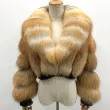 Autumn and winter fashionable high-quality fox fur coat women's short styleColor:Brown