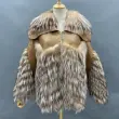 Winter women's oversized sheepskin leather real fox fur women's coat fashion jacketColor:Brown