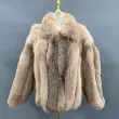Men's warm fox fur coat vertical stripe high-quality coatColor:Brown