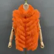 Luxury women's real fox fur double-sided collar detachable fashion vestColor:Orange