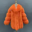 Winter bright color vertical fox fur coat for womenColor:Orange