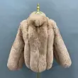 Fashion trend warm fox fur women's coat in winterColor:Brown