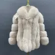 Winter bright color vertical fox fur coat for womenColor:Grey