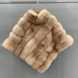 Real fox fur women's fashion shawlColor:Light brown