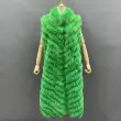 Women's fashionable long style real fox fur vest with two sidesColor:Green