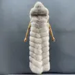 Winter long hooded fox vestColor:Beige