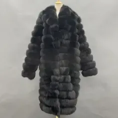 Winter men's and women's fox fur coat longColor:Black
