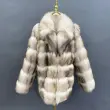 Men's and women's natural color lapel warm real fox fur coatColor:White