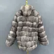 Real Fur Coats Genuine Long Fox Fur Collar Mens Winter CoatColor:Brown