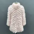 Women's long coat with fox fur in multiple colors on both sidesColor:Pink