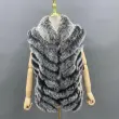 Luxury women's real fox fur double-sided collar detachable fashion vestColor:Black