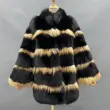 Women's short fur coat winter thick warm real fox fur jacketColor:Color matching