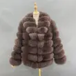 Winter lapel women's fox fur warm coatColor:Brown