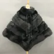 High quality women's luxury fox fur cloak loose genuine fox coatColor:Black