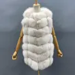 Women's autumn and winter fox real fur solid sleeveless vestColor:White