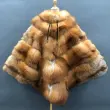High quality women's luxury fox fur cloak loose genuine foxColor: