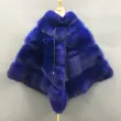 High quality women's luxury fox fur cloak loose genuine fox coatColor:Blue