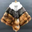 High quality women's luxury fox fur cloak loose genuine foxColor: