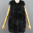 Women's autumn and winter fox real fur solid sleeveless vestColor:Black