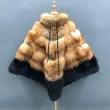 High quality women's luxury fox fur cloak loose genuine foxColor: