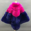 High quality women's luxury fox fur cloak loose genuine fox coatColor:Color matching